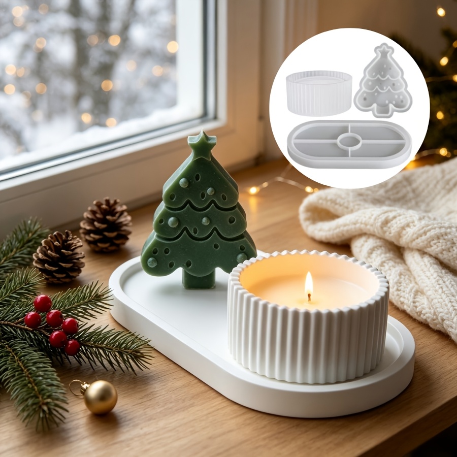 Candle Making Ideas - Epoksi reçine Noel ağacı mumları ve