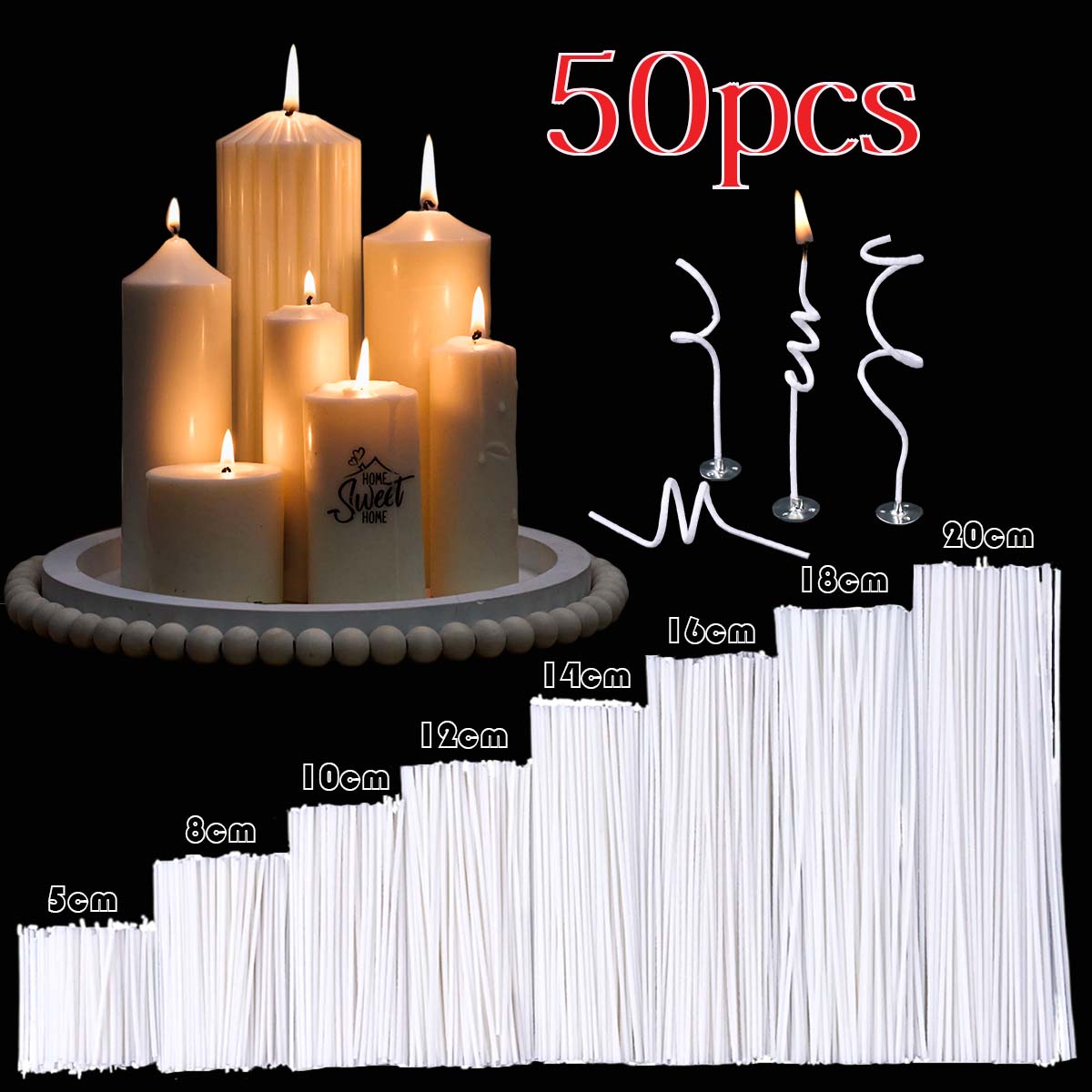 Candle Making Instructions - 50 Adet 5-20Cm Mum Fitileri Mumlu