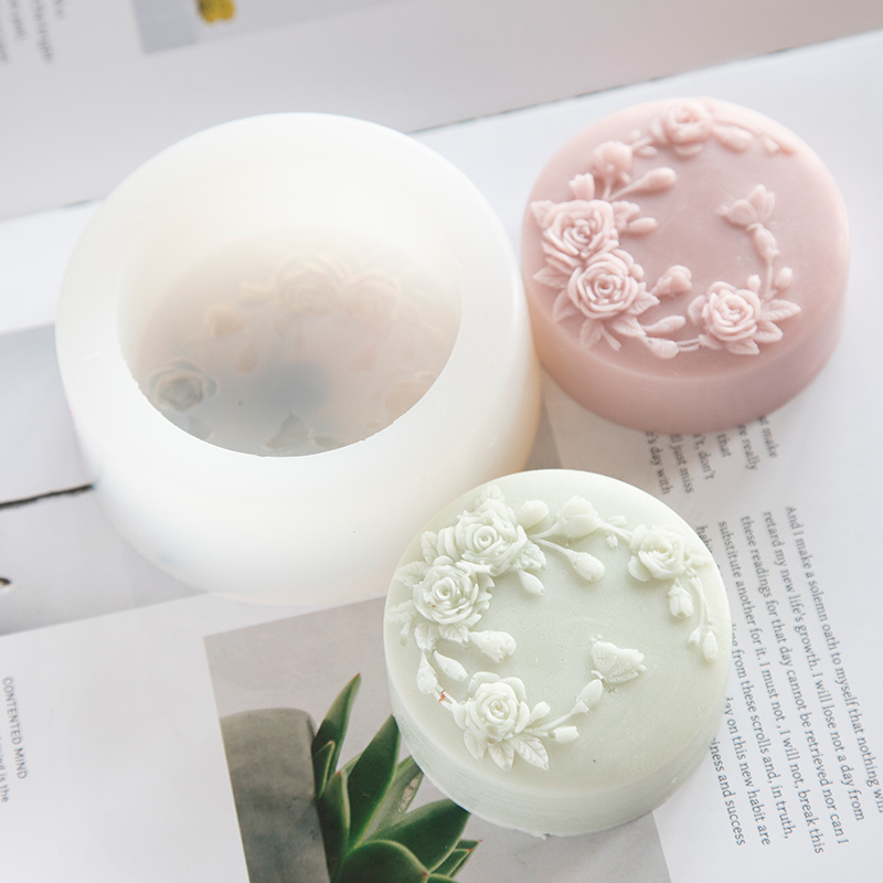 Candle Making Ideas - Yuvarlak Şekil Gül Çiçek El Yapımı